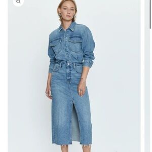 Pistola Amira Denim Midi Dress Marcel Long Sleeve Button Front Sz S NEW